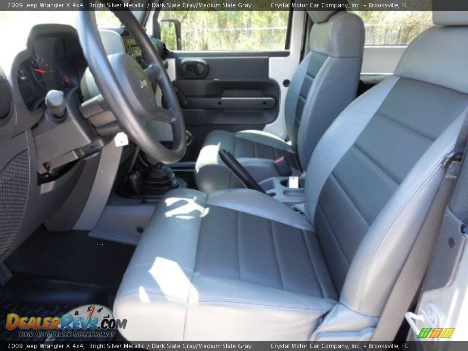 2009 Jeep Wrangler X 4x4 Bright Silver Metallic / Dark Slate Gray/Medium Slate Gray Photo #4