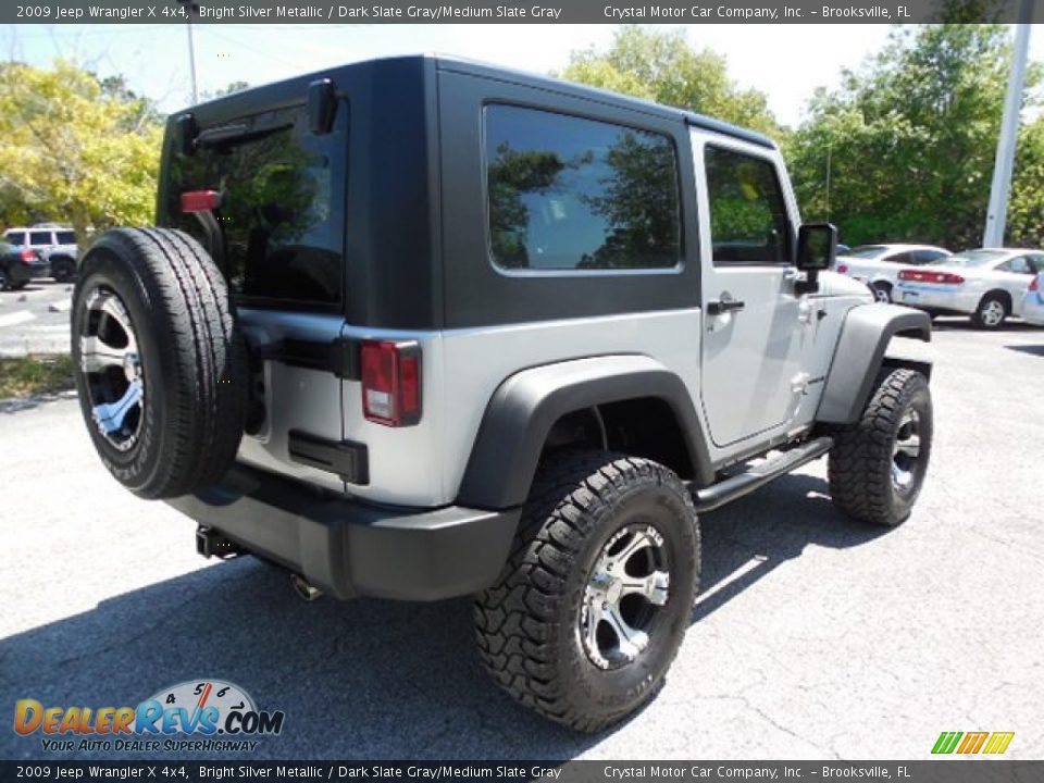 2009 Jeep Wrangler X 4x4 Bright Silver Metallic / Dark Slate Gray/Medium Slate Gray Photo #9