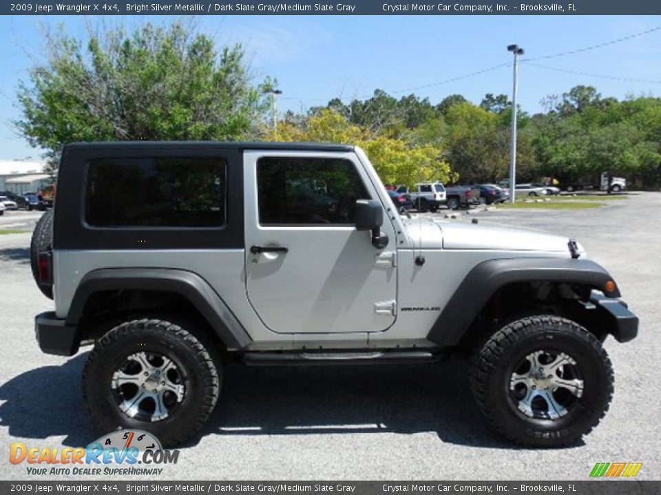 2009 Jeep Wrangler X 4x4 Bright Silver Metallic / Dark Slate Gray/Medium Slate Gray Photo #10