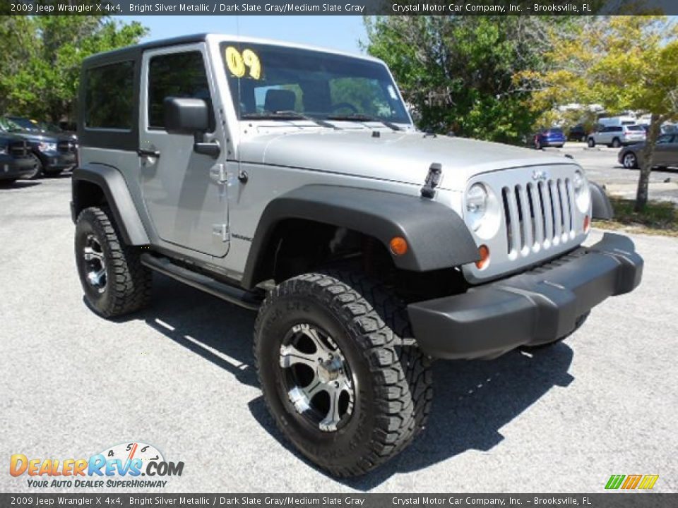 2009 Jeep Wrangler X 4x4 Bright Silver Metallic / Dark Slate Gray/Medium Slate Gray Photo #11