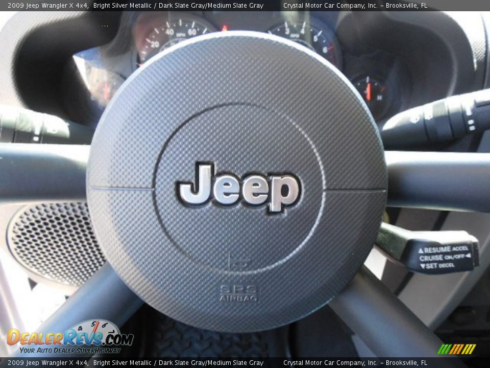 2009 Jeep Wrangler X 4x4 Bright Silver Metallic / Dark Slate Gray/Medium Slate Gray Photo #23