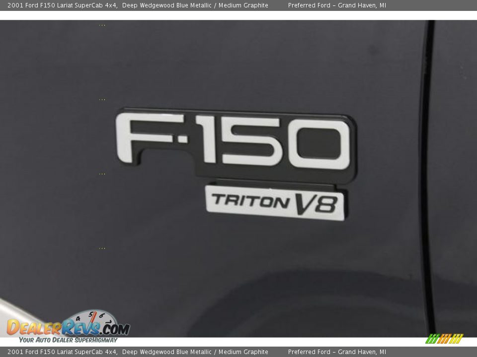 2001 Ford F150 Lariat SuperCab 4x4 Deep Wedgewood Blue Metallic / Medium Graphite Photo #18
