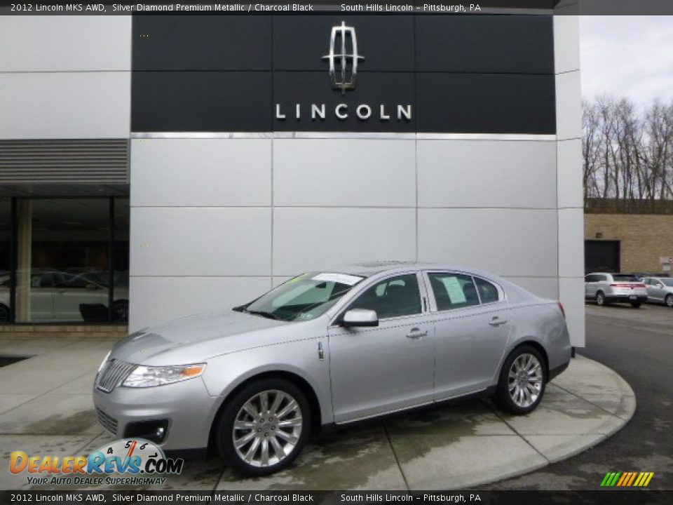 2012 Lincoln MKS AWD Silver Diamond Premium Metallic / Charcoal Black Photo #1