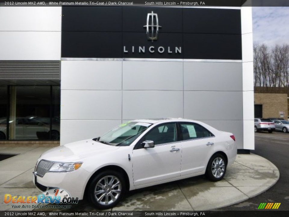 2012 Lincoln MKZ AWD White Platinum Metallic Tri-Coat / Dark Charcoal Photo #1