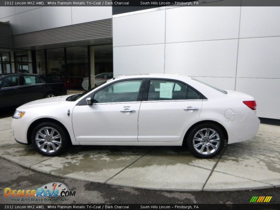 2012 Lincoln MKZ AWD White Platinum Metallic Tri-Coat / Dark Charcoal Photo #2