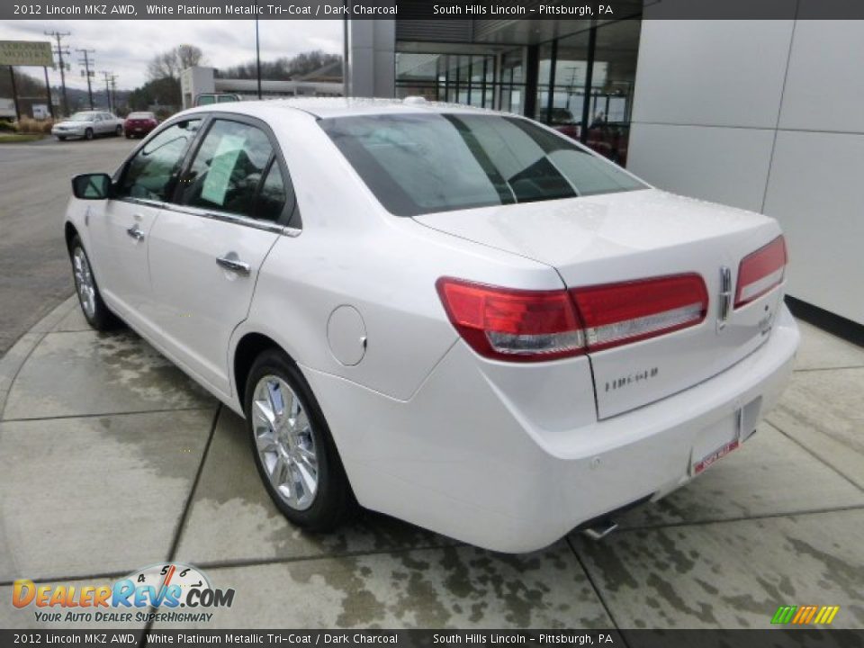 2012 Lincoln MKZ AWD White Platinum Metallic Tri-Coat / Dark Charcoal Photo #3