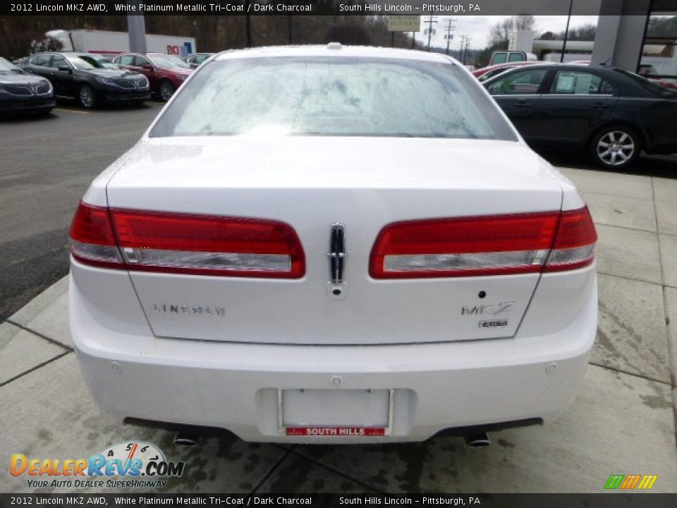 2012 Lincoln MKZ AWD White Platinum Metallic Tri-Coat / Dark Charcoal Photo #4