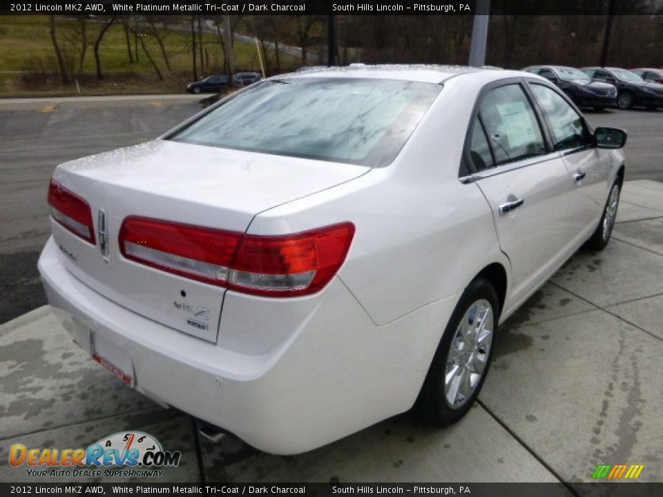 2012 Lincoln MKZ AWD White Platinum Metallic Tri-Coat / Dark Charcoal Photo #5