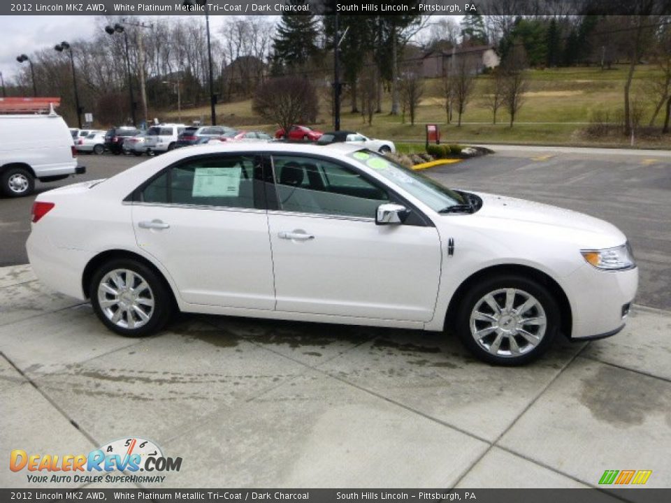 2012 Lincoln MKZ AWD White Platinum Metallic Tri-Coat / Dark Charcoal Photo #6