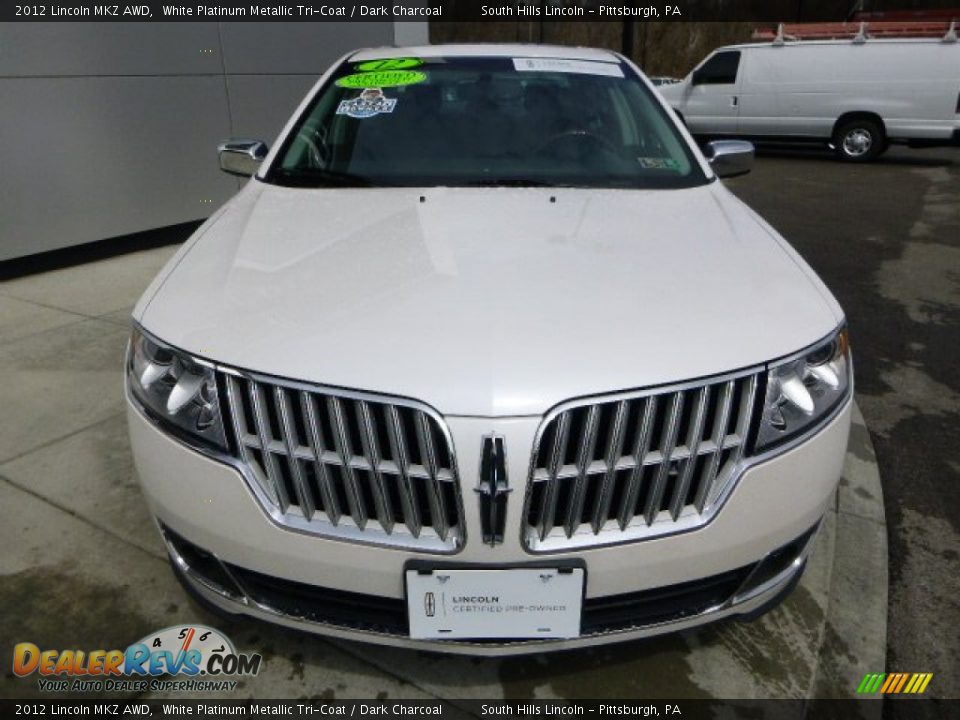 2012 Lincoln MKZ AWD White Platinum Metallic Tri-Coat / Dark Charcoal Photo #8