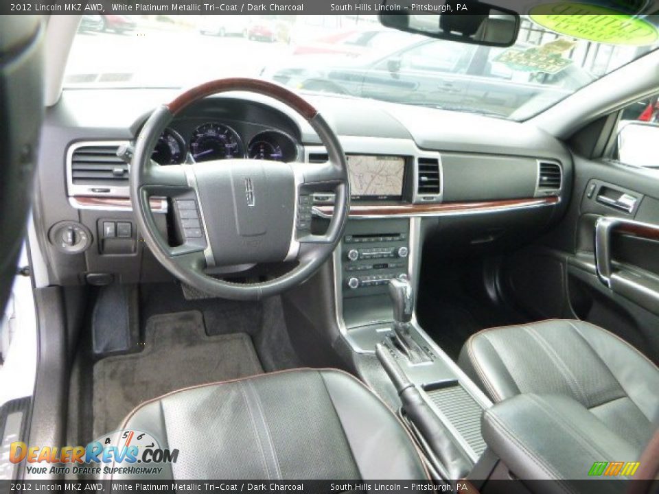 2012 Lincoln MKZ AWD White Platinum Metallic Tri-Coat / Dark Charcoal Photo #17