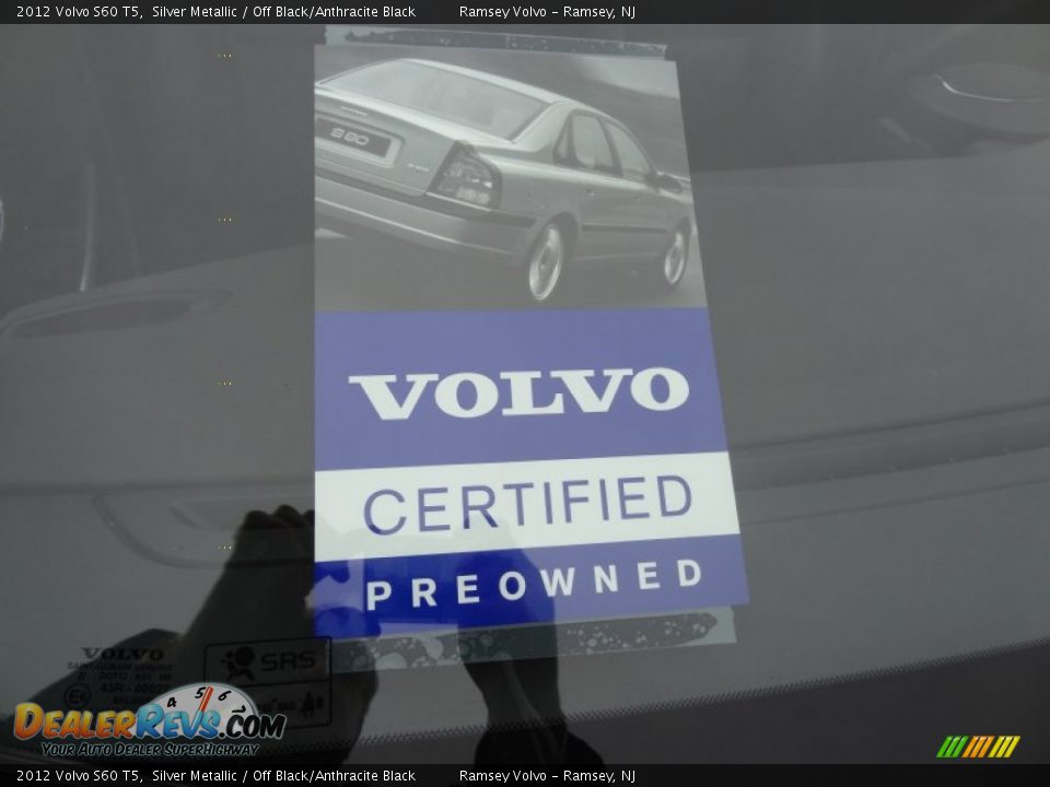 2012 Volvo S60 T5 Silver Metallic / Off Black/Anthracite Black Photo #10