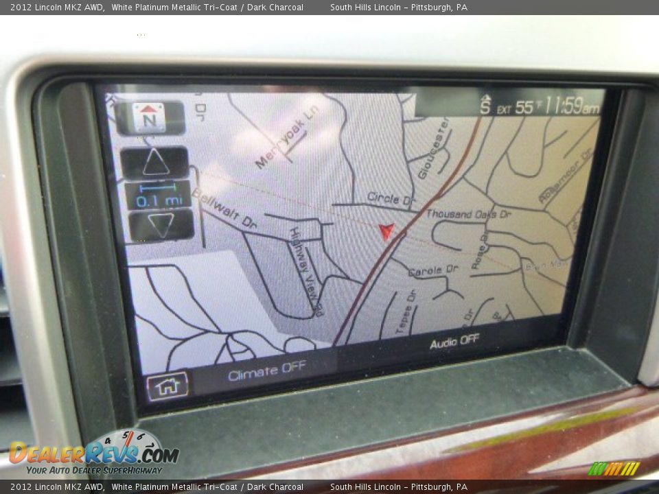 2012 Lincoln MKZ AWD White Platinum Metallic Tri-Coat / Dark Charcoal Photo #21