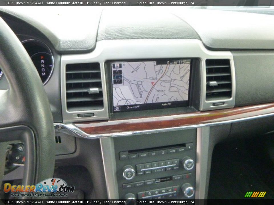 2012 Lincoln MKZ AWD White Platinum Metallic Tri-Coat / Dark Charcoal Photo #22