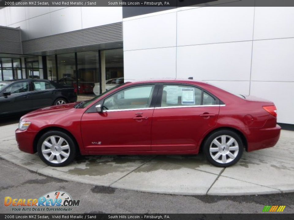 2008 Lincoln MKZ Sedan Vivid Red Metallic / Sand Photo #2