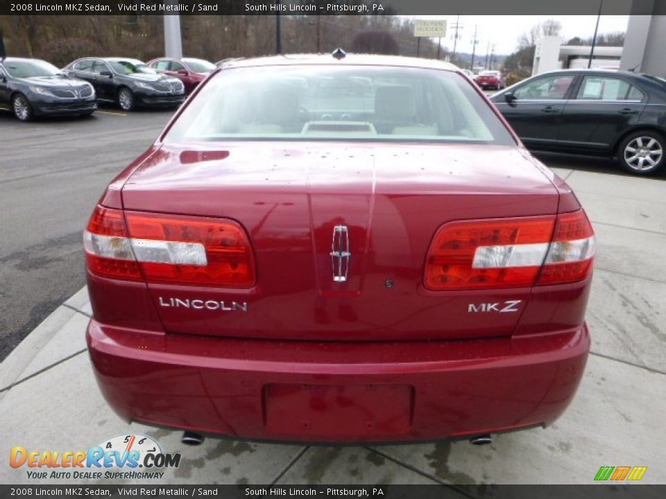 2008 Lincoln MKZ Sedan Vivid Red Metallic / Sand Photo #4