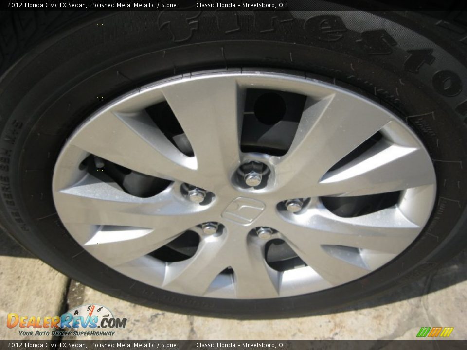 2012 Honda Civic LX Sedan Polished Metal Metallic / Stone Photo #9