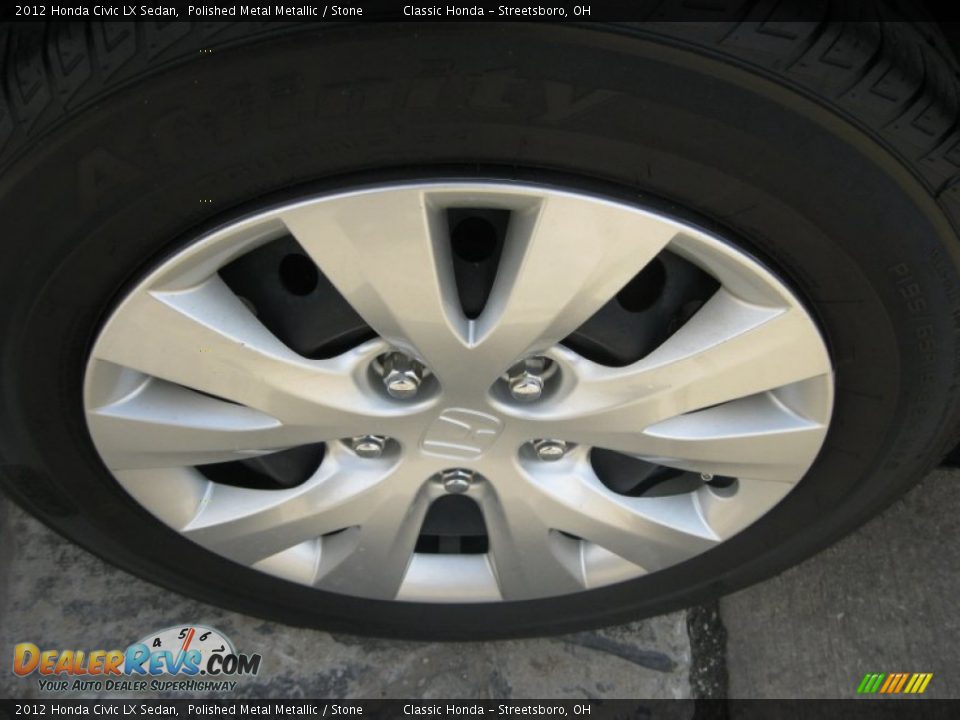 2012 Honda Civic LX Sedan Polished Metal Metallic / Stone Photo #12