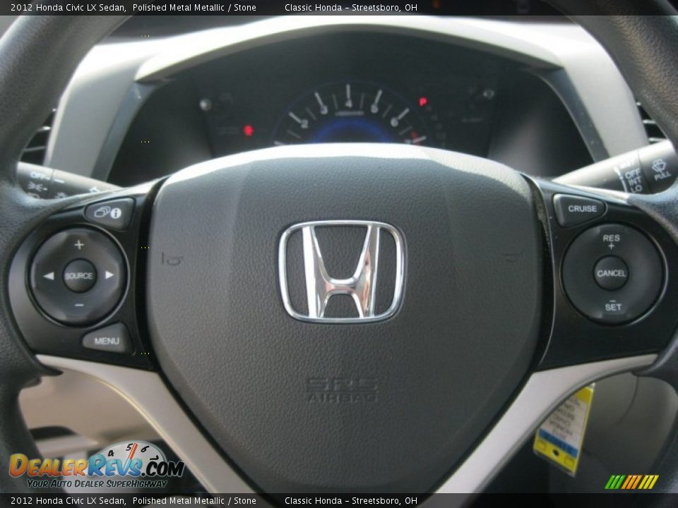 2012 Honda Civic LX Sedan Polished Metal Metallic / Stone Photo #18