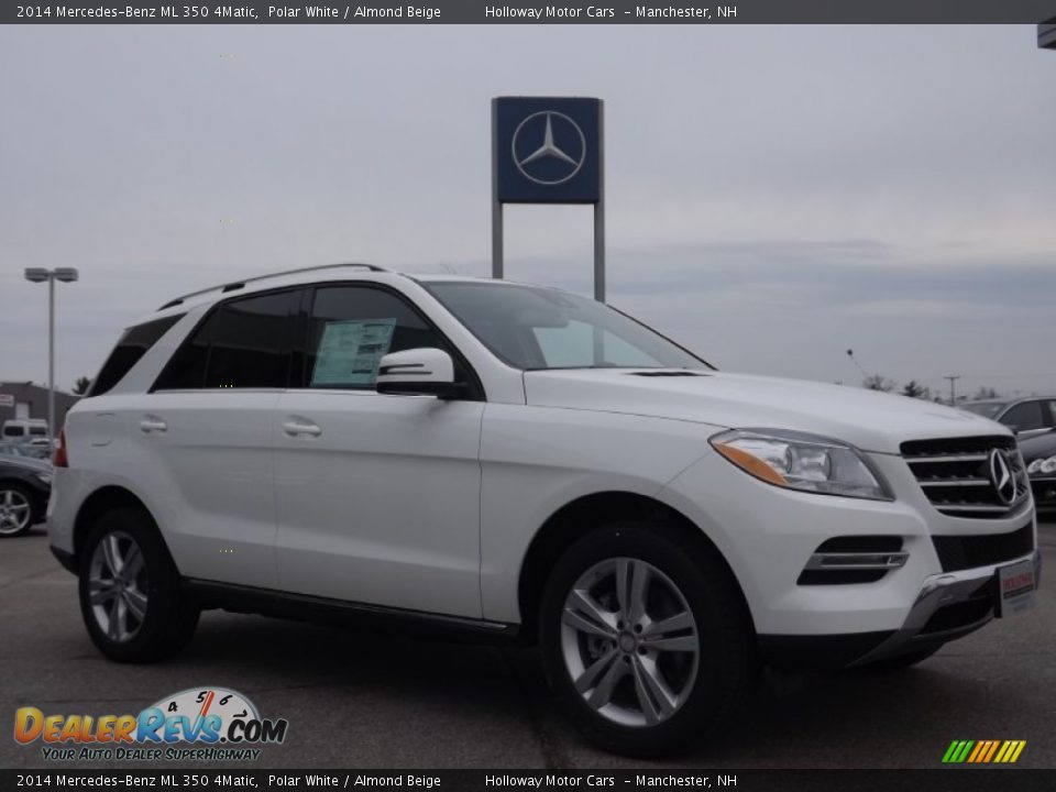 2014 Mercedes-Benz ML 350 4Matic Polar White / Almond Beige Photo #3