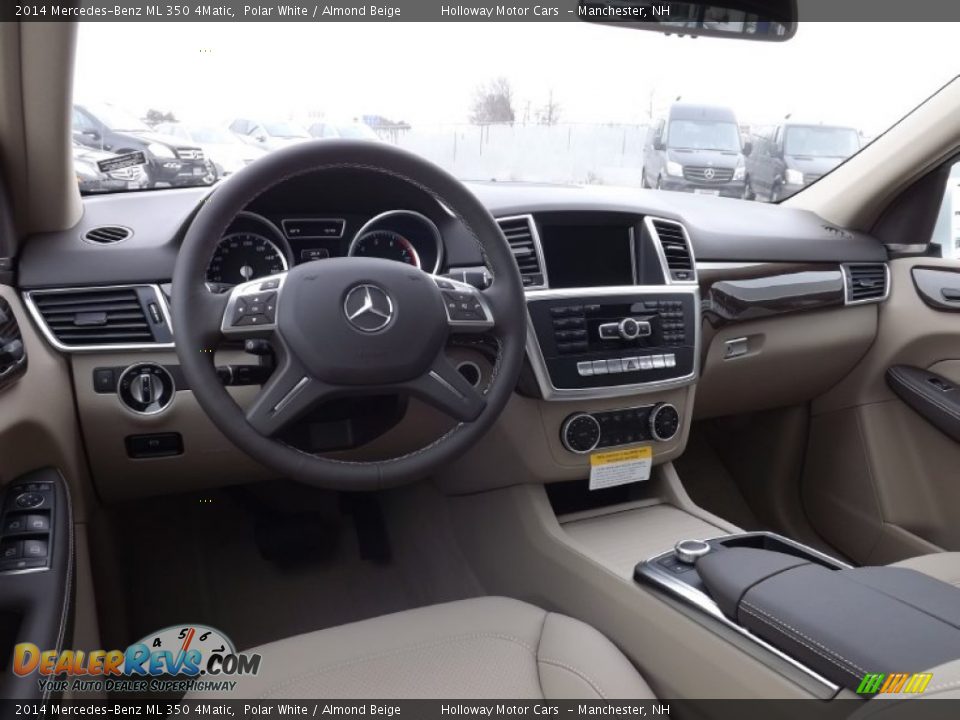 2014 Mercedes-Benz ML 350 4Matic Polar White / Almond Beige Photo #11