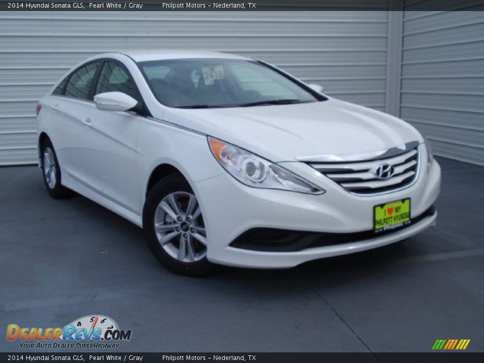 2014 Hyundai Sonata GLS Pearl White / Gray Photo #2