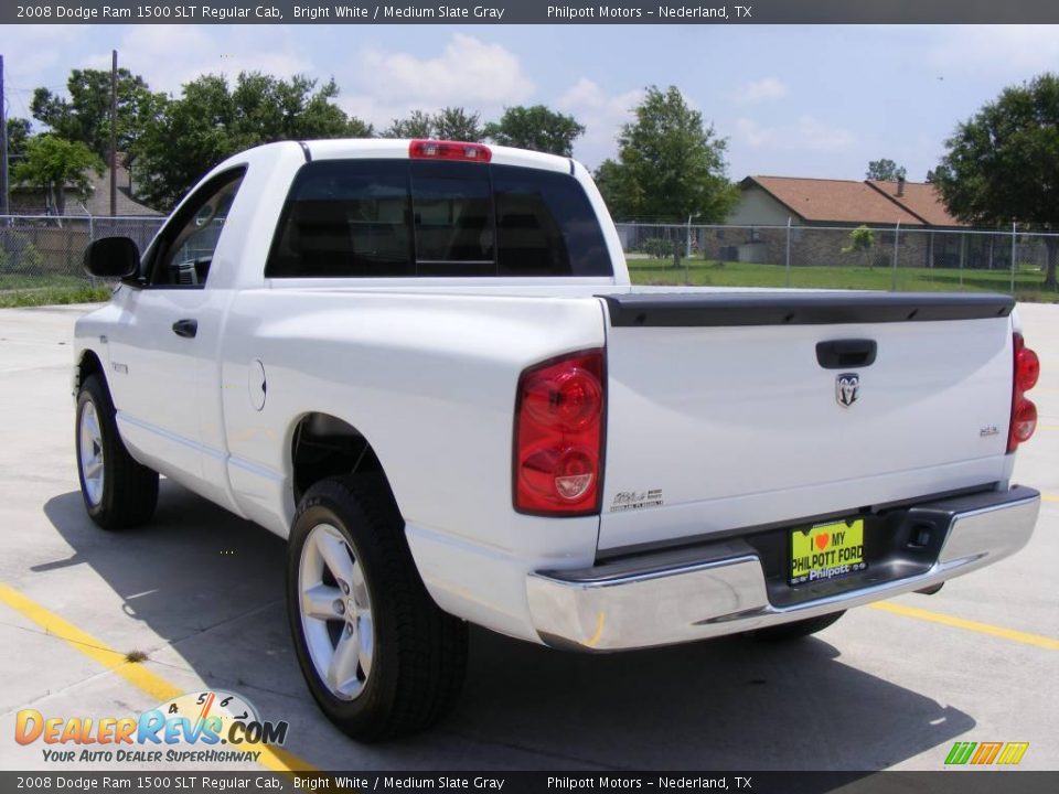 2008 Dodge Ram 1500 SLT Regular Cab Bright White / Medium Slate Gray Photo #5