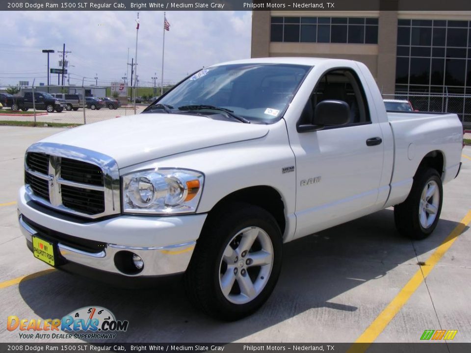 2008 Dodge Ram 1500 SLT Regular Cab Bright White / Medium Slate Gray Photo #7