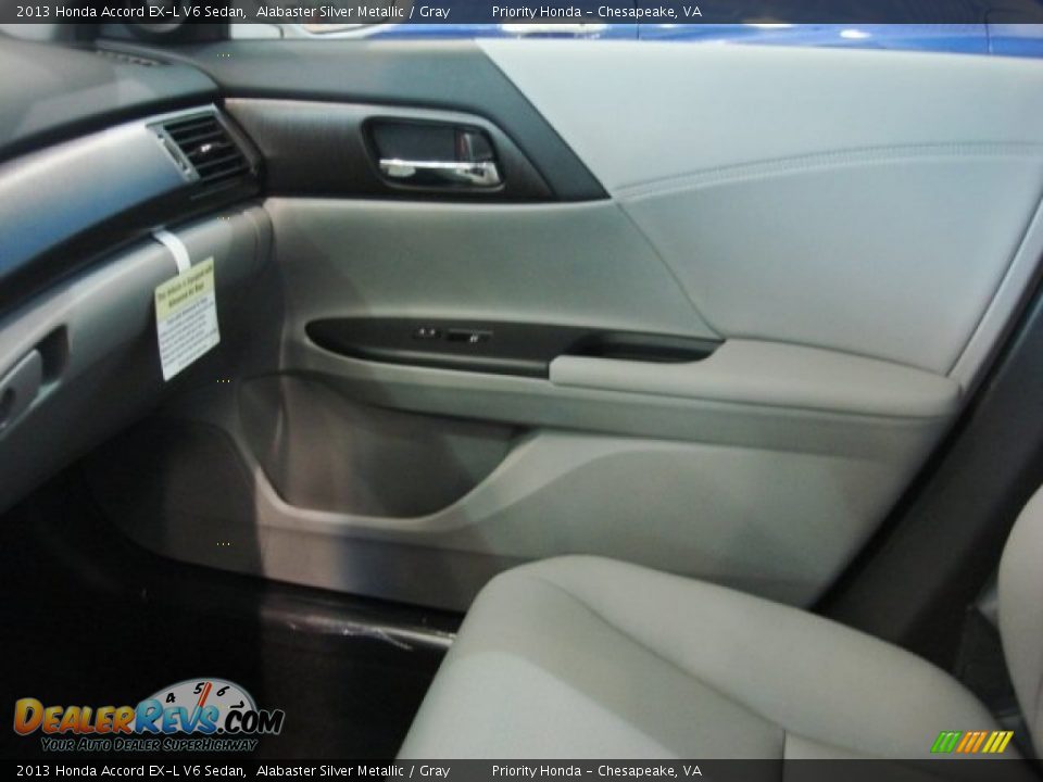 2013 Honda Accord EX-L V6 Sedan Alabaster Silver Metallic / Gray Photo #21