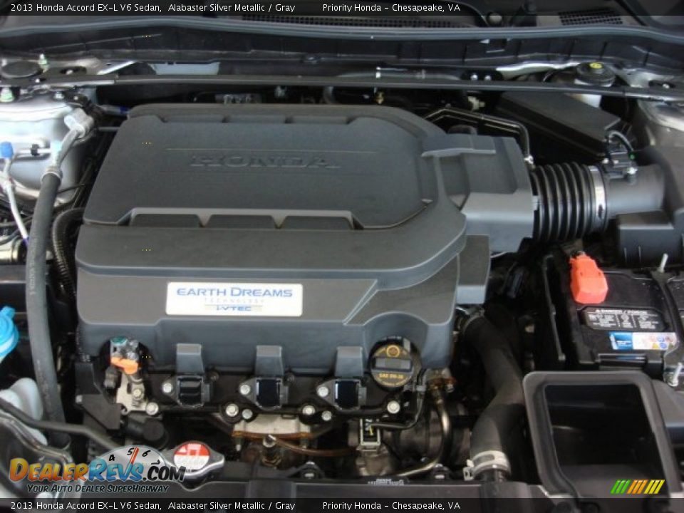 2013 Honda Accord EX-L V6 Sedan Alabaster Silver Metallic / Gray Photo #26
