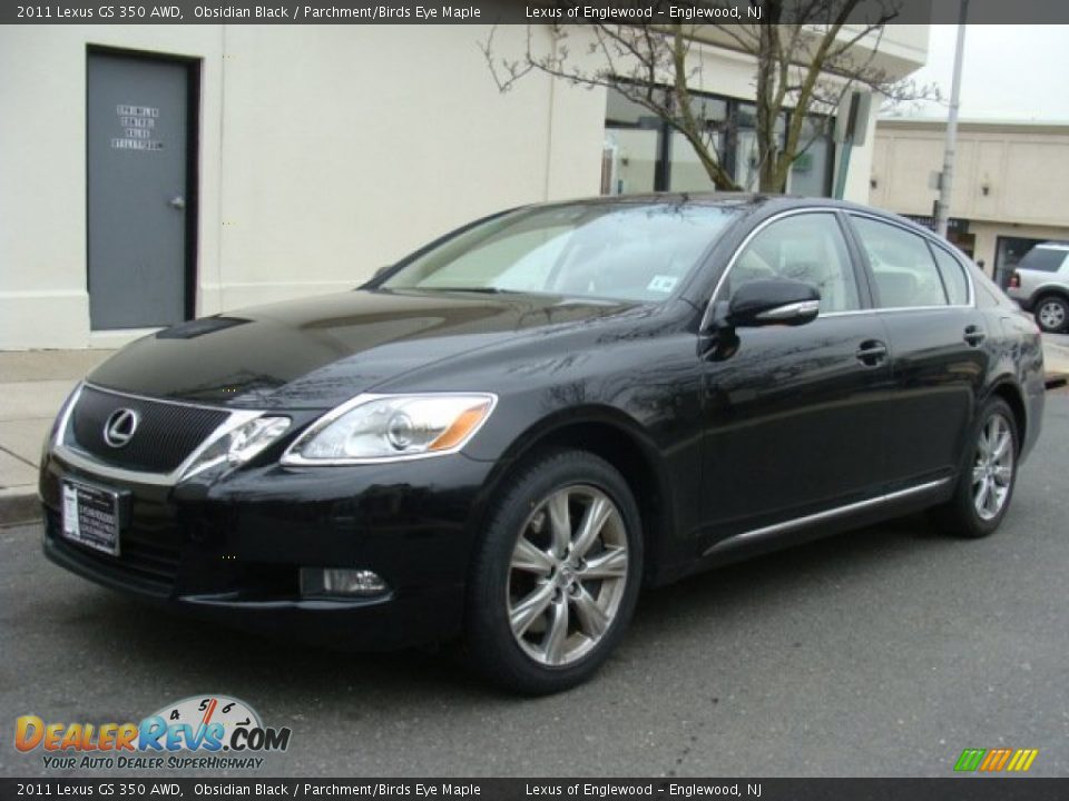 2011 Lexus GS 350 AWD Obsidian Black / Parchment/Birds Eye Maple Photo #1