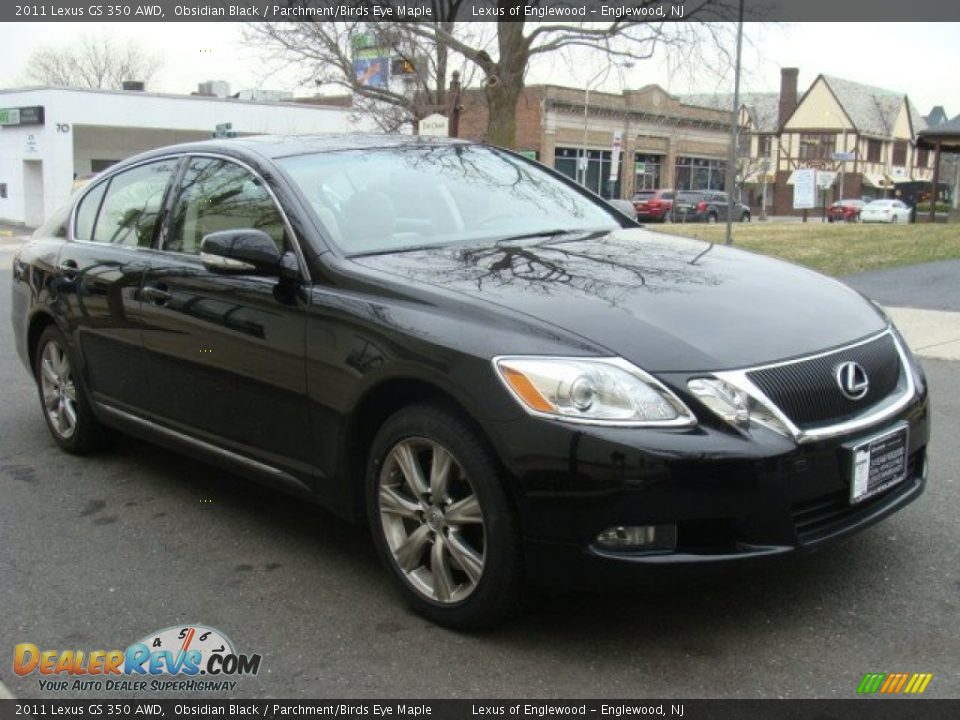 2011 Lexus GS 350 AWD Obsidian Black / Parchment/Birds Eye Maple Photo #3