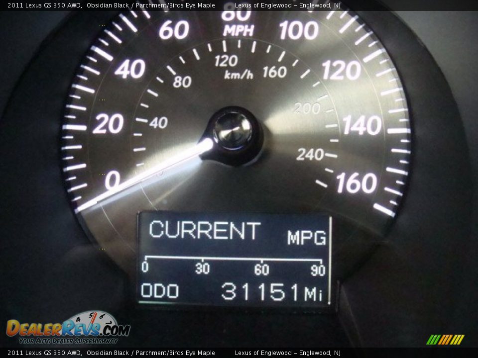 2011 Lexus GS 350 AWD Obsidian Black / Parchment/Birds Eye Maple Photo #16