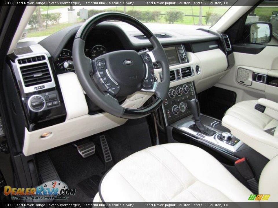 2012 Land Rover Range Rover Supercharged Santorini Black Metallic / Ivory Photo #12