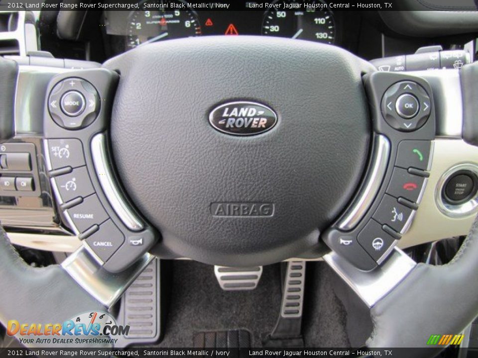 2012 Land Rover Range Rover Supercharged Santorini Black Metallic / Ivory Photo #14