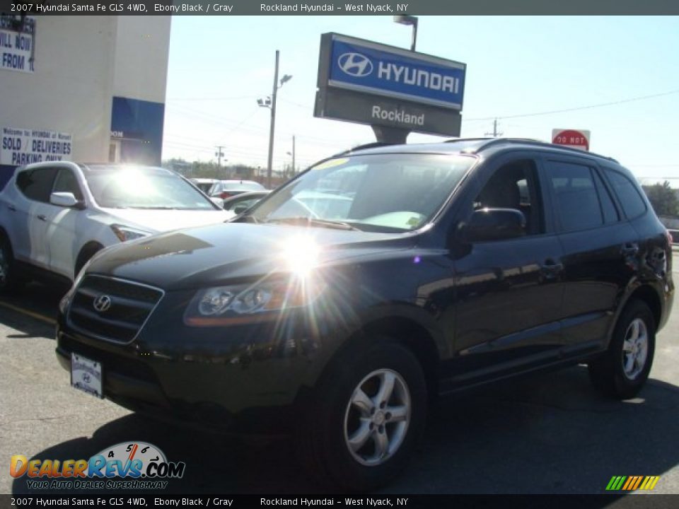 2007 Hyundai Santa Fe GLS 4WD Ebony Black / Gray Photo #1