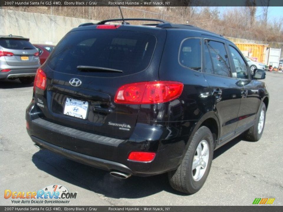 2007 Hyundai Santa Fe GLS 4WD Ebony Black / Gray Photo #4