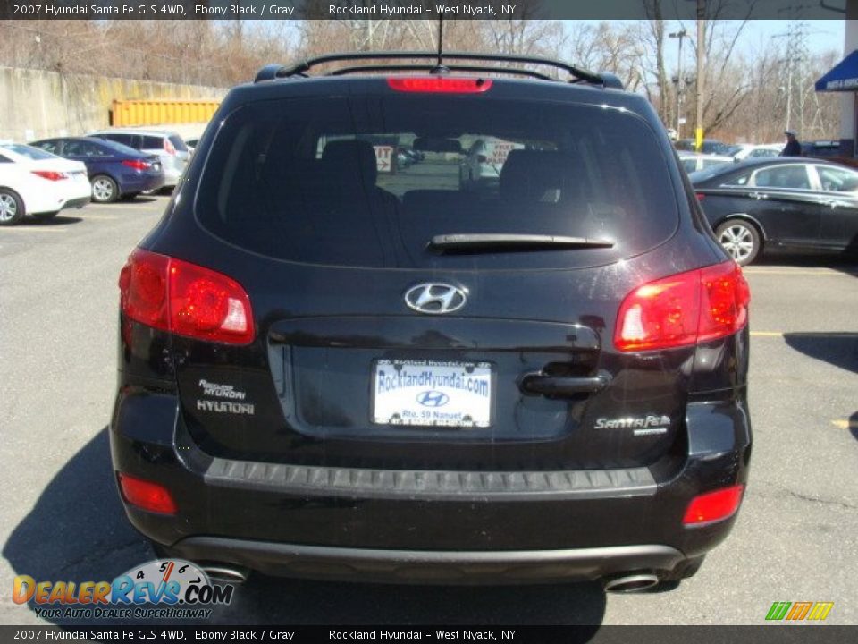 2007 Hyundai Santa Fe GLS 4WD Ebony Black / Gray Photo #5
