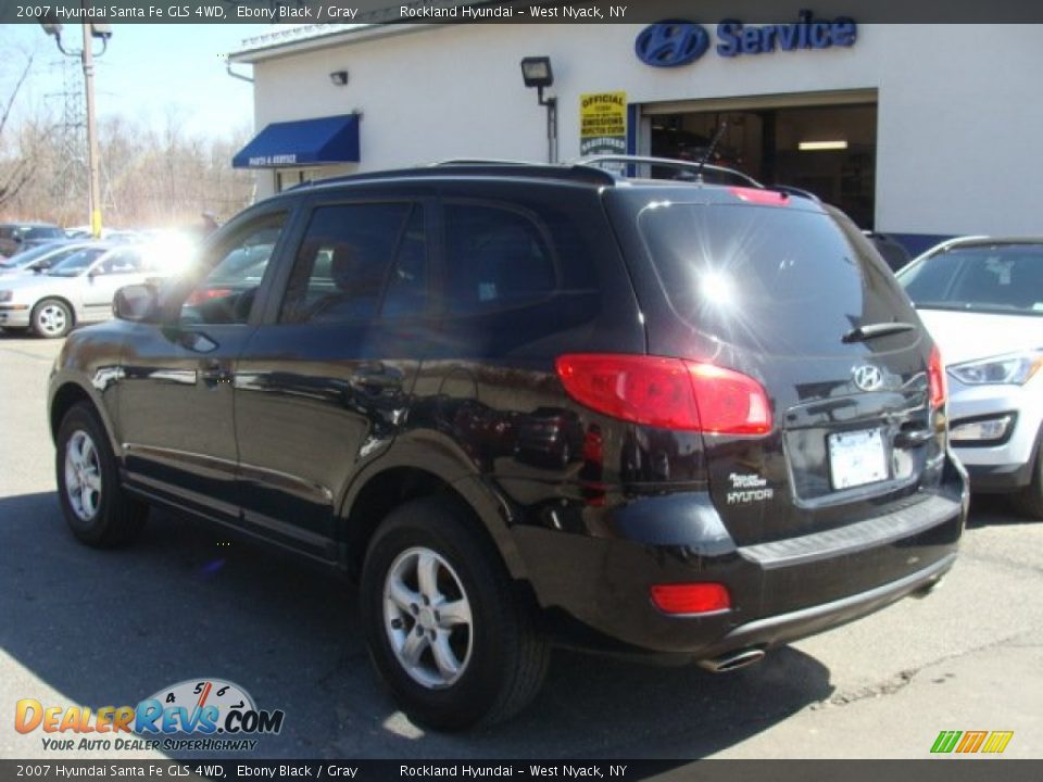 2007 Hyundai Santa Fe GLS 4WD Ebony Black / Gray Photo #6