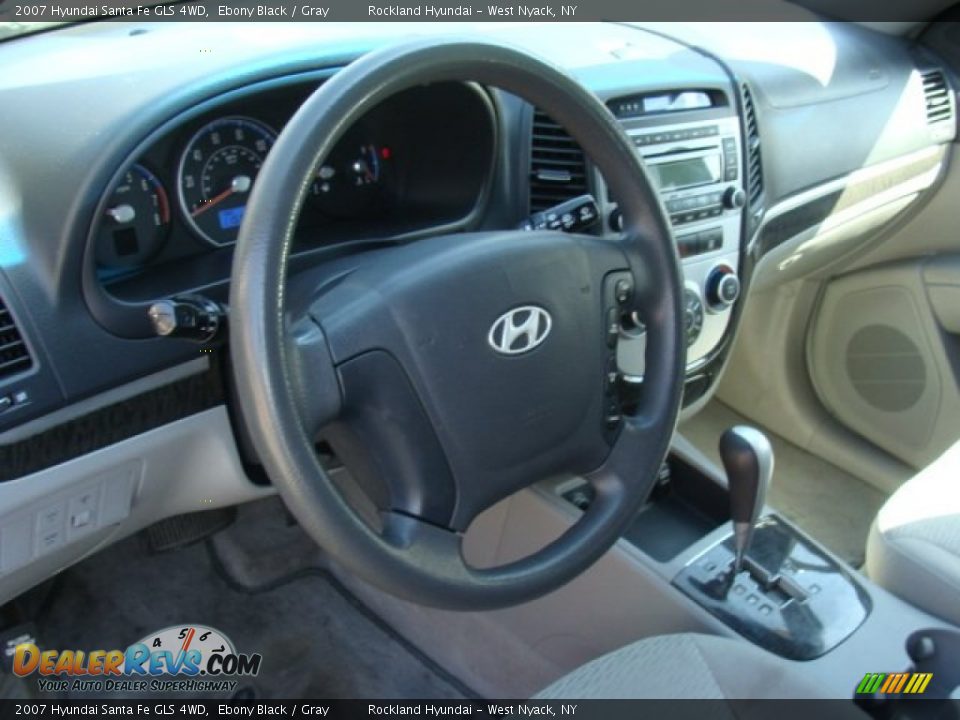 2007 Hyundai Santa Fe GLS 4WD Ebony Black / Gray Photo #9