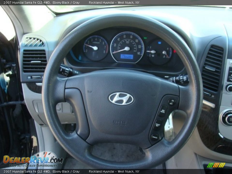 2007 Hyundai Santa Fe GLS 4WD Ebony Black / Gray Photo #13