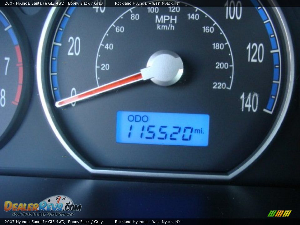 2007 Hyundai Santa Fe GLS 4WD Ebony Black / Gray Photo #15