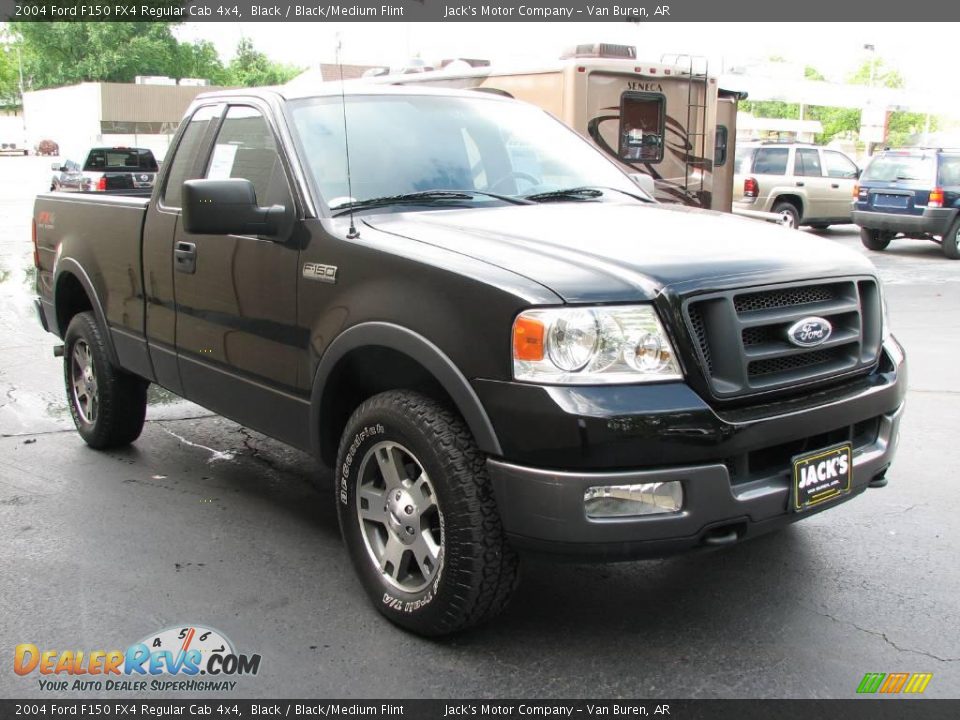 2004 Ford F150 FX4 Regular Cab 4x4 Black / Black/Medium Flint Photo #4