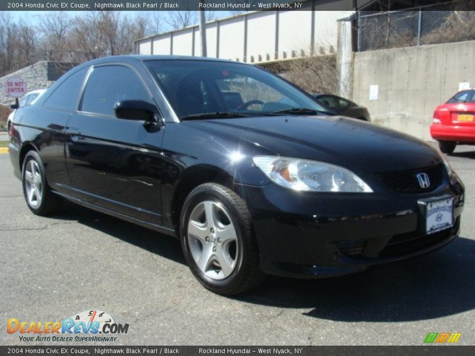 2004 Honda Civic EX Coupe Nighthawk Black Pearl / Black Photo #3