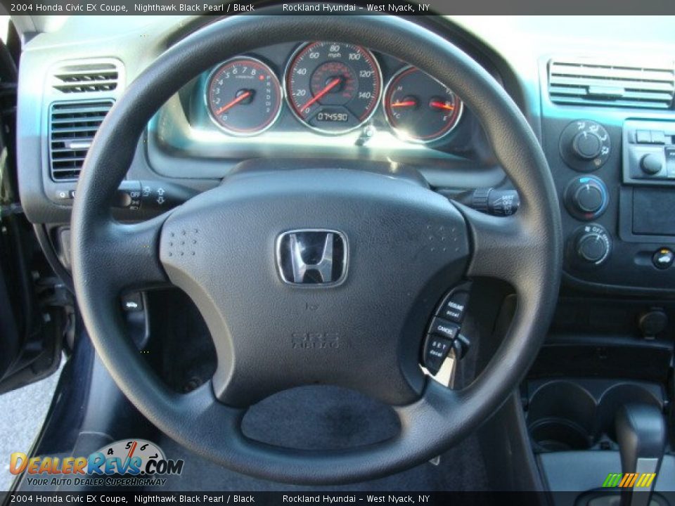 2004 Honda Civic EX Coupe Nighthawk Black Pearl / Black Photo #14