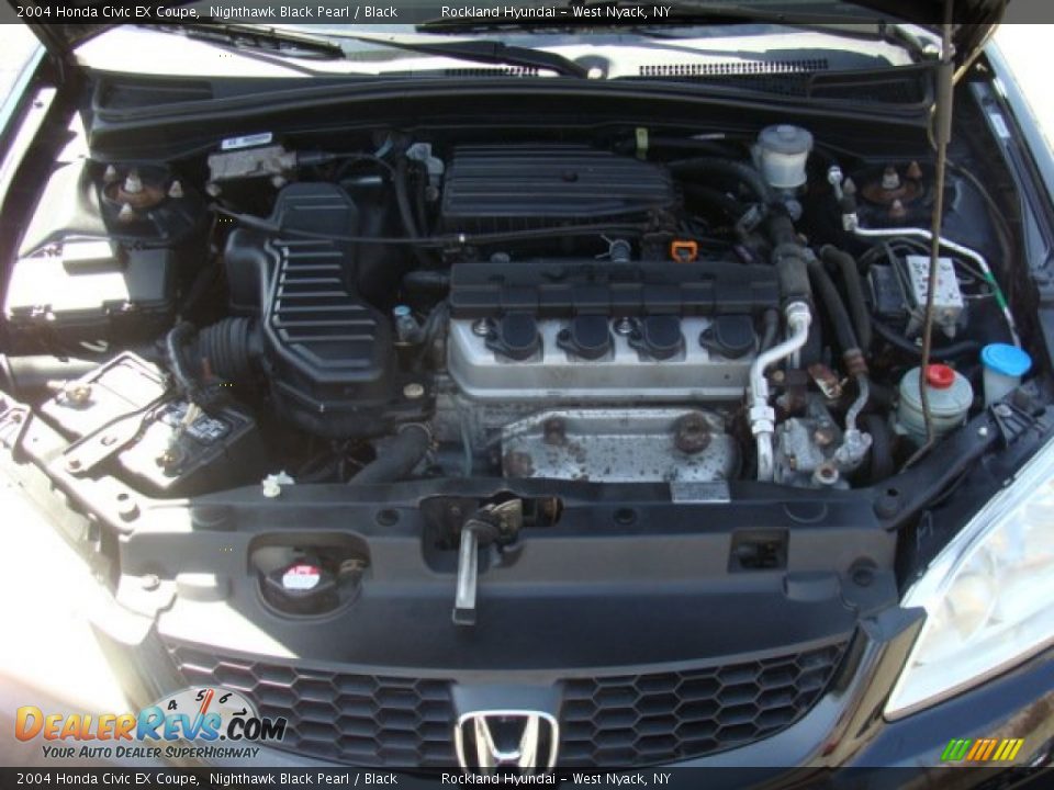 2004 Honda Civic EX Coupe Nighthawk Black Pearl / Black Photo #27