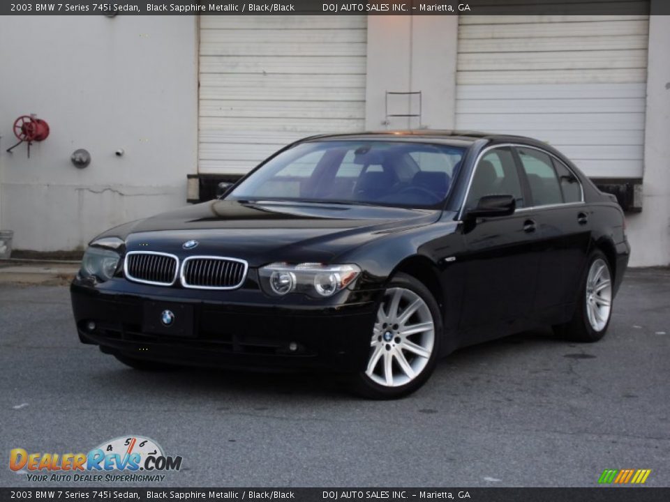 2003 BMW 7 Series 745i Sedan Black Sapphire Metallic / Black/Black Photo #3