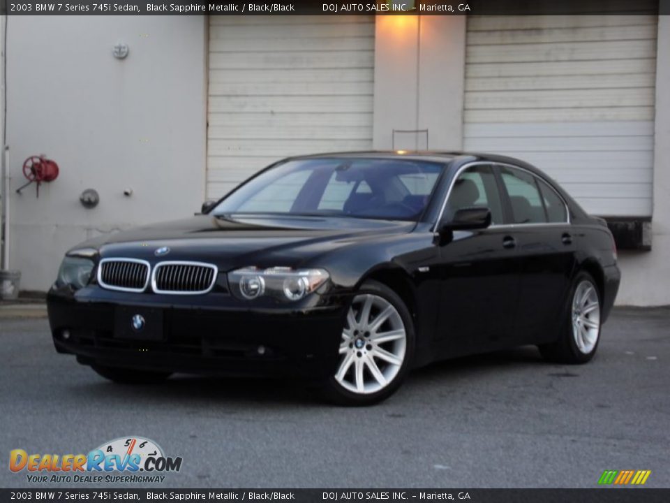 2003 BMW 7 Series 745i Sedan Black Sapphire Metallic / Black/Black Photo #4