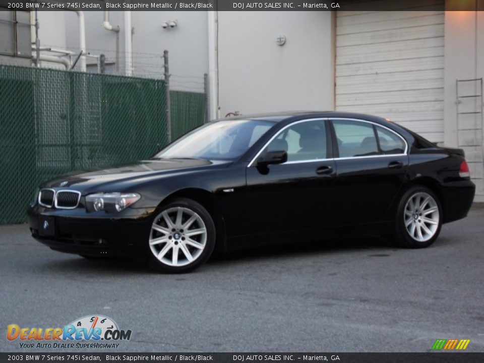 2003 BMW 7 Series 745i Sedan Black Sapphire Metallic / Black/Black Photo #5