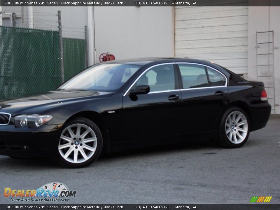 2003 BMW 7 Series 745i Sedan Black Sapphire Metallic / Black/Black Photo #6